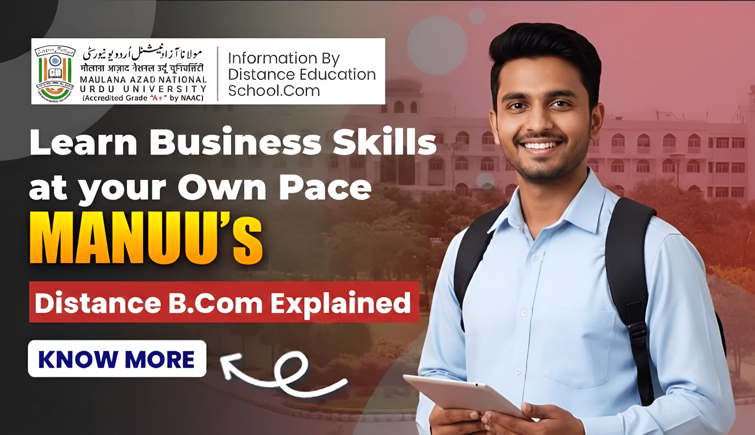 Read more about the article Learn Business Skills Online – MANUU Distance B.Com Explained