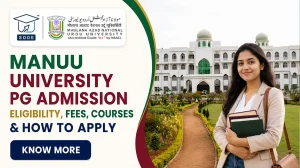 MANUU University PG Admission 2026 for MA and MBA distance education courses